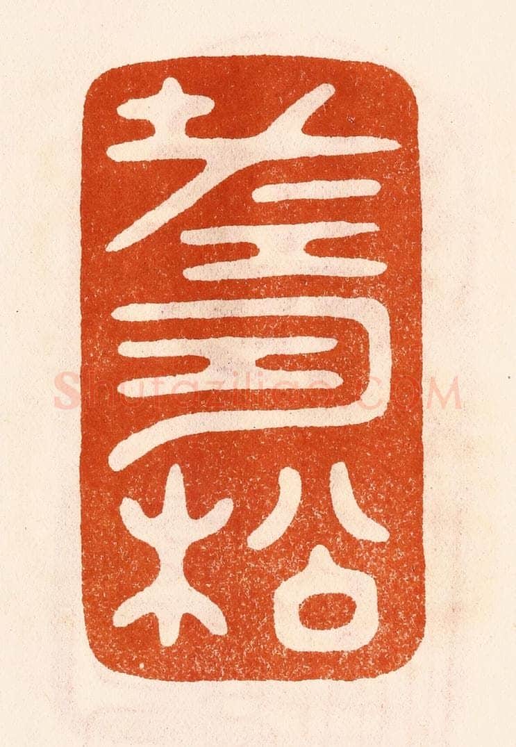 民国 陈氏摹刻 篆刻印章作品《寿松》