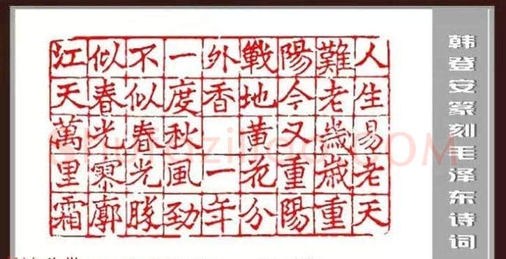 韩登安篆刻作品赏析《毛主席诗词刻石三十七首》 | 篆刻作品鉴赏