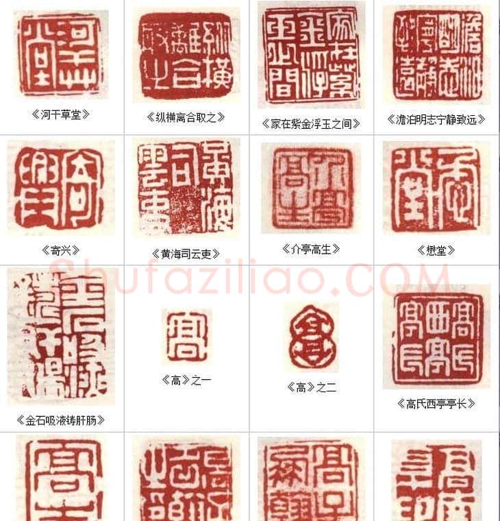 高凤翰常用印鉴欣赏 | 篆刻作品欣赏