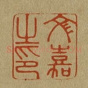 清代 斋藤谦编纂 印谱《文嘉之印》篆刻印章作品图片欣赏