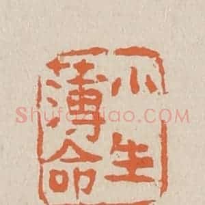 清代 赵穆篆 印谱《小生薄命》篆刻印章作品图片欣赏