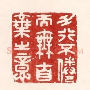 清代 吴苍雷篆 印谱《力行不倦而无自弃之意》篆刻印章作品图片欣赏