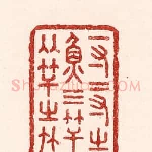 清代 吴苍雷篆 印谱《一寸二寸之鱼 三竿两竿之竹》篆刻印章作品图片欣赏