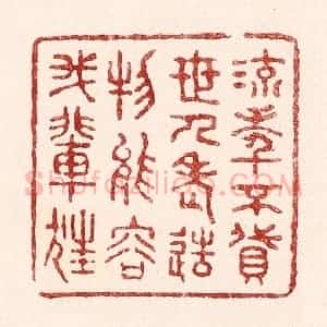 清代 吴苍雷篆 印谱《流年不贷世人老 造物能容我辈狂》篆刻印章作品图片欣赏