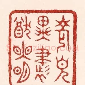清代 吴苍雷篆 印谱《老见异书犹眼明》篆刻印章作品图片欣赏